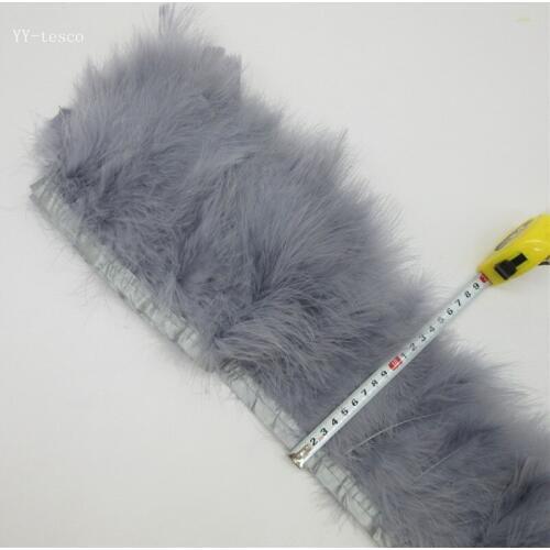 YY-tesco 6yards/lot Turkey Feather Fringe Ribbon 5-7inches/15-18cm Orange Marabou Grey Feathers Trim For DIY Craft Decoration
