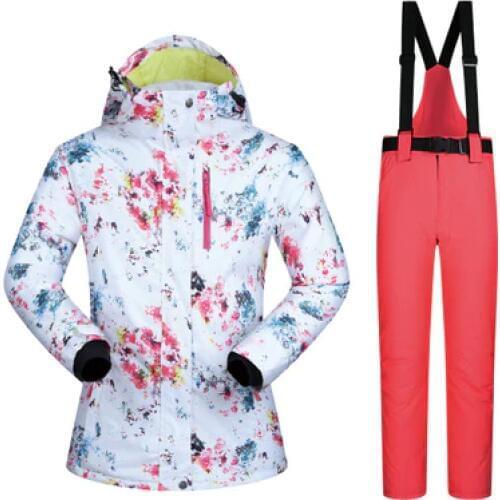 2019 Women Ski Suit Skiing Jacket Pant Snowboard Suit Winter Clothing Trouser Windproof Waterproof Outdoor Sport Wear Female New