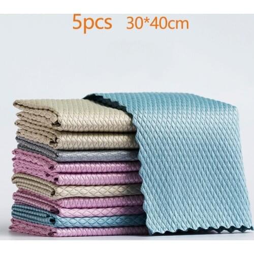 1Pcs 30*40cm Kitchen Anti-Grease Wiping Rags Efficient Fish Scale Wipe Cloth Cleaning Cloth Glass Ceramics Cleaning Towel