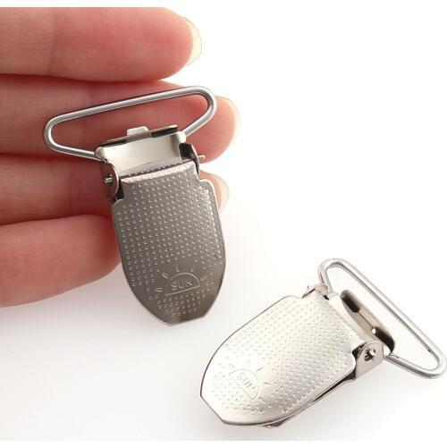 10pcs 37*25mm New Portable Metal Suspender Pacifier Ribbon Clips Hook Holder Plastic Insert Craft Sewing Tool U-Shape