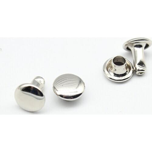 100sets Double Cap Rivets, Head 5mm-7mm, Purse Handbag Bag Making Hardware Brass Round Metal Rivets Punk Jewelry