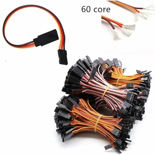 100Pcs 100cm 3Ways 60 Core Filaments Parallel Joint DuPont Wire Extension Leads For Airplane Model Serve Motor Brown-Red-Orange