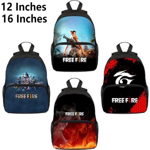 3D Printed Free Fire Garena Backpack Children Anime Bag Kids Backpack Kindergarten Free Fire Game Bookbag 12/16 Inch Mini Bag