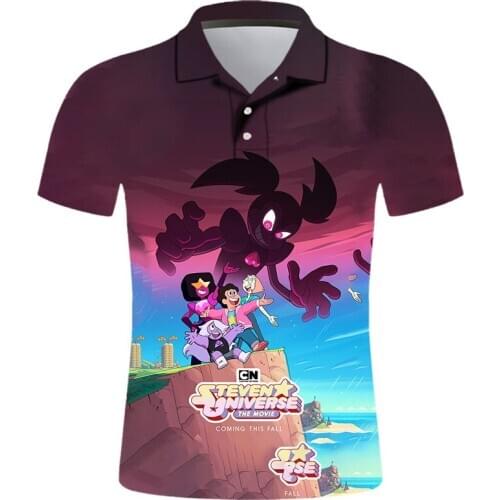3D Printed Polo Shirt Men Ropa Steven Universe Polo Homme Fashion Camisas Streetwear Casual Hombres Harajuku Cool Short Sleeve
