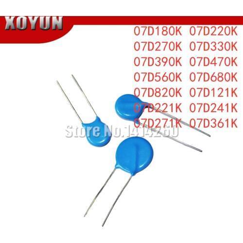 50pcs/lot 07D180K 07D220K 07D270K 07D330K 07D390K 07D470K 07D560K 07D680K 07D820K 07D121K 07D221K 07D241K 07D271K 07D361K