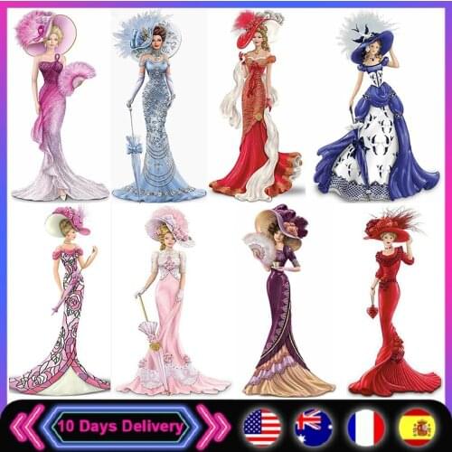 5D DIY Full Round Drill Diamond Painting Dress Lady Mosaic Kit Rhinestone Drawing Picture Home Decoration Art Craft Gift