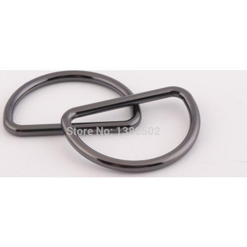 6pcs/lot 50mm large metal black color Dee Ring D ring for bag backpack buckle
