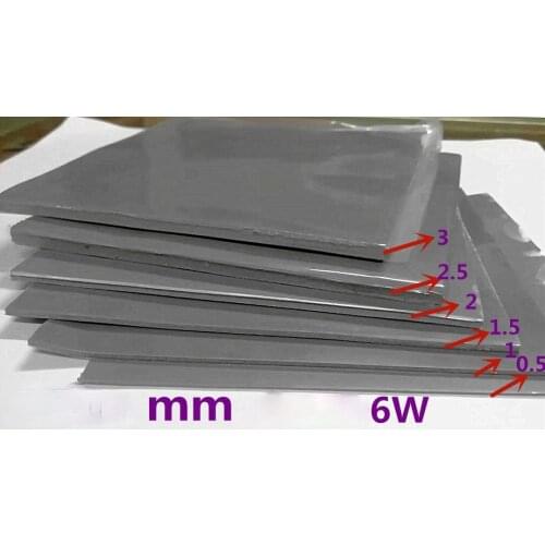 6W High thermal conductivity silica gel pad graphics card cpu Cooling silica gel sheet North-South bridge solid silicon patch