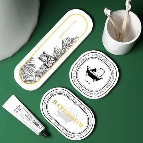 Bathroom Diatomite Absorbent Soap Tray Storage Pad Nordic Non-slip Coaster Quick-drying Cup Pad Table Home Decor Placemat