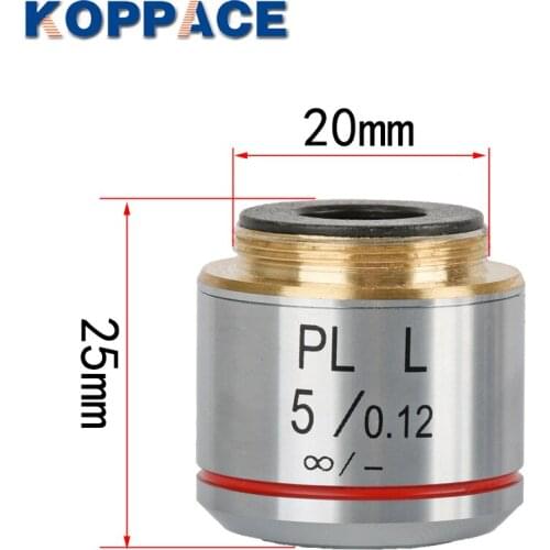 KOPPACE PL5X/WD26.1 Infinity Long Working Distance Flat Field Achromatic Metallographic Objective Installation Port 20mm