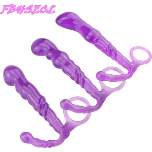 FBHSECL Anal Plug with Pull Ring Prostate Massager Butt Plug for Beginner Sex Shop Adult Products Sex Toys for Men Women S/M/L
