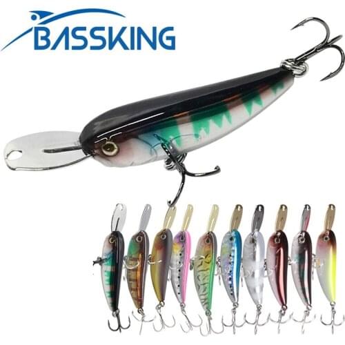BASSKING Sinking Minnow Bait 40mm 5.5g Hard Fishing Lure Isca Artificial Para Pesca Swimbait Peche Fishing Wobblers Bass Leurre