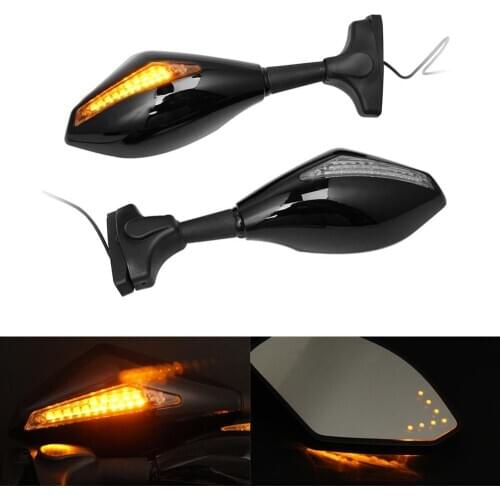 Motorcycle Rearview Side Mirrors LED Turn Signals Indicators Lights For Hyosung GT125R GT250R Kawasaki Ninja 250R 650R Honda CBR