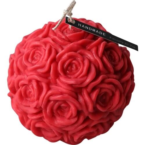 Big Rose Ball Silicone Candle Mold Mousse Cake Silicone Molds Decorating Scented Wax Melt Gypsum Silicone Mould
