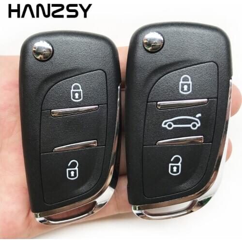 2 Buttons Remote Key Case For Peugeot 407 308 607 307 107 207 Modified Car Flip Folding key shell Fob VA2/HU83 blade CE0523