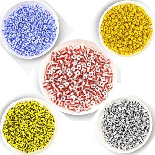 Color Auspicious 4MM Ceramic Glass Flower Bead Pendant Jewelry Making DIY20G/LOT/250 Pieces Spacer Bracelet Necklace Earrings