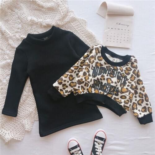 Kids clothes autumn winter girls set plush long sleeve tops +dress children 2pieces tracksuit baby girl clothing sets 3-7Y #0100