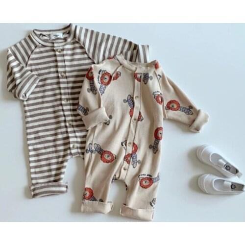 2021 new boys girls printed rompers cotton full sleeve autumn babys jumpsuit