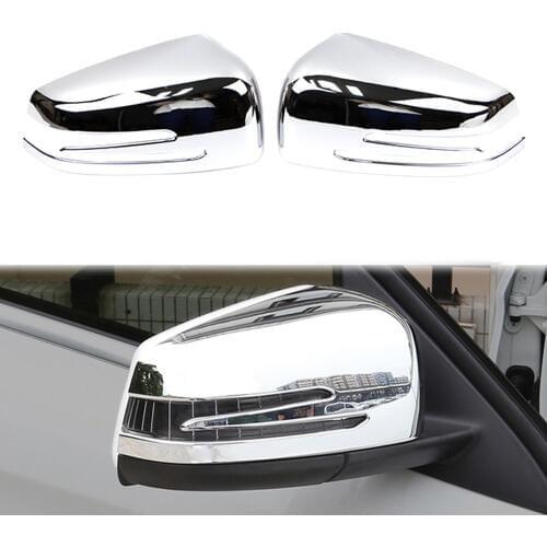 For Mercedes Benz W176 A W246 B C117 CLA W221 S GLA Class Rearview Side Wing Mirror Cover ABS Chrome Molding Trim