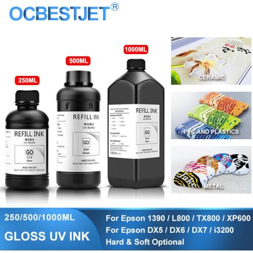 1000ML UV Curable Varnish UV Primer Liquid For Epson UV Flatbed Printer Fast Curing Liquid