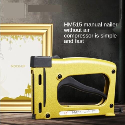 HM 515 Piece Nailer Manual Nailer Sunflower Seed Gun for Photo Frames Can Hold 100Pcs Nails