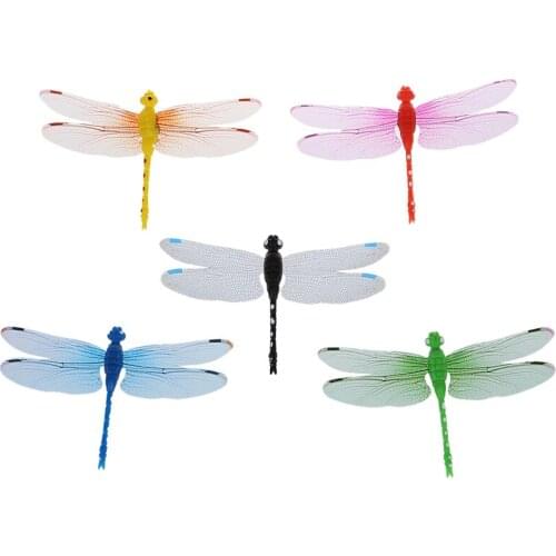 5pcs 8cm 3D Artificial Dragonflies Fridge Magnet for Home Christmas Wedding Decoration, Colors Randomly Send