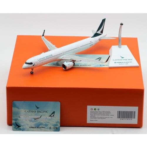 1:200 Alloy Collectible Plane Gift JC Wings EW221N010 Cathay Pacific Airbus A321NEO Diecast Aircraft JET Model B-HPB With Stand