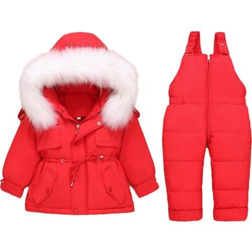 2Pcs Girl Snowsuit Winter Children Down Clothing Set 2021 Baby Ski Suit Overalls for Babies Toddler Jumpsuit Coat Boy Clothes