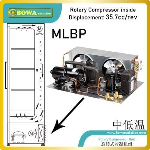 1.75HP LBP Condensing Unit with air cooled HEX and oil separator is wonderful design for freezers as excellent oil return system