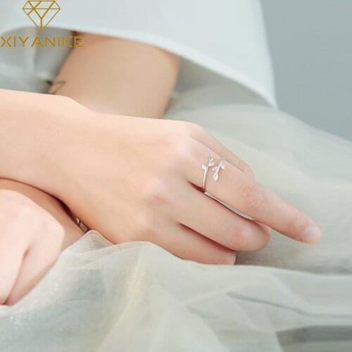 XIYANIKE 925 Sterling Silver Hot Sale Leaf Vine Ring Female Sweet Romantic Style All-match Wholesale Fashion Jewelry Bague Femme