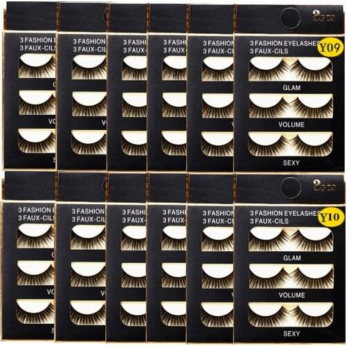 AY 3 Pairs 3D Soft Mink Hair False Eyelashes Handmade For 2020 New Women Long Lashes Nature Eye Makeup Tools Faux Eye Lashes