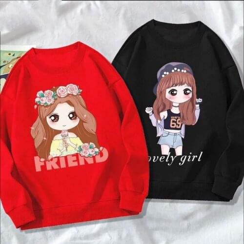 2pcs New Cartoon Hoodies Sweatshirts Kids Teen Girls Cotton Spring Autumn Clothes Tops Children Pullover Sweater Long Sleeves