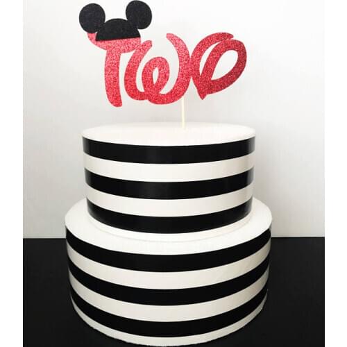 Oh- twodles- two birthday cake topper- mouse cake topper gender- age cake topper