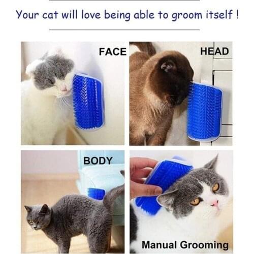 Pet supplie used for cat brushing corner cat massage self-beautician comb cat scratching rubbing massage brush hair removal comb