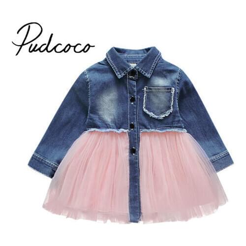 New Princess Kids Baby Girls Tutu Dress Long Sleeve Party Pageant Dress Clothes