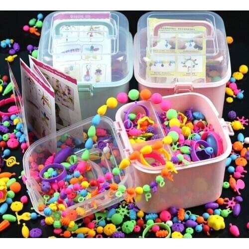 Pop Beads for Girls Toys - Kids Jewelry Making Kit Pop-Bead Art and Craft Kits DIY Bracelets Necklace Hairband and Rings Toy