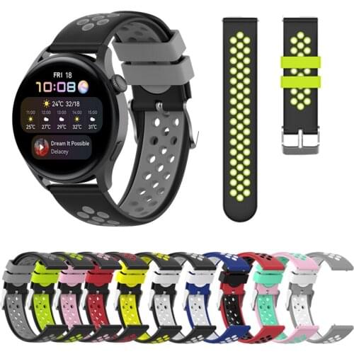 Replacement 22mm Silicone Strap For Huawei watch 3 PRO/watch GT 2e watch GT 42mm Breathable Band For Honor MagicWatch2 46mm