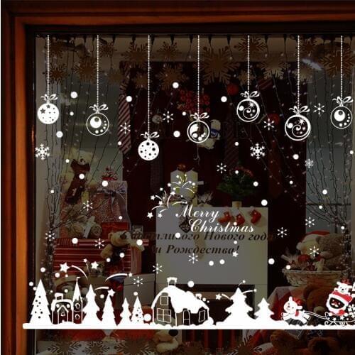 Christmas cedar Window Stickers Vinyl DIY Star Snow Wall Decals for Family Mutfak Duvar Room Shop Decoration murals