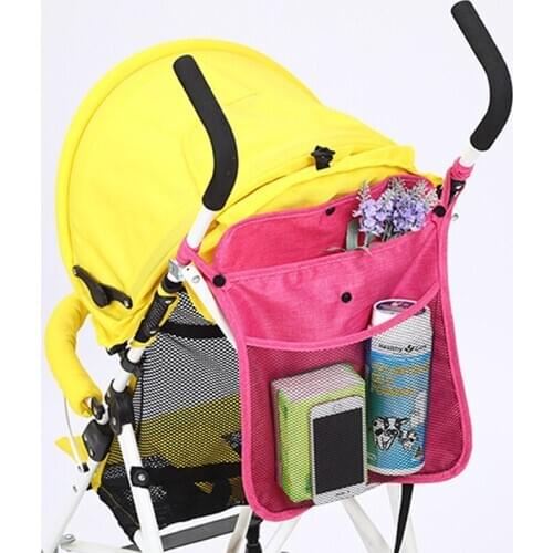 Practical Baby Stroller Net Pocket Infant Stroller Mesh Bottle Diaper Storage Bags Large Size Hanging Stroller Accessories