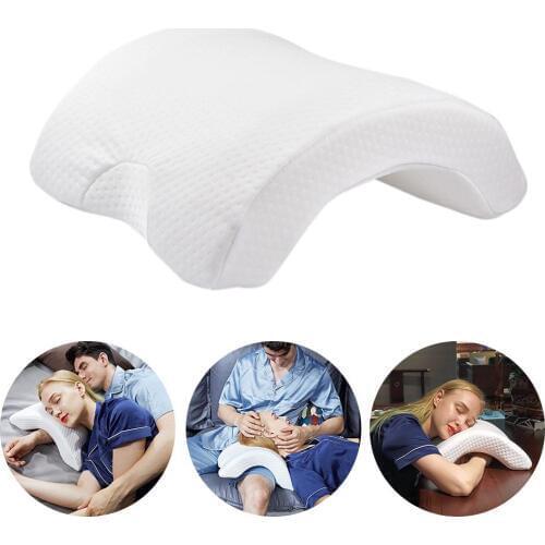Cervical Pillow Sleeping Memory Foam 2 In 1 U Shape Side Pillow Office Rest Travel CCidea Arched Ice Silk Fabric Couple Pillow