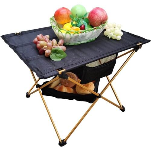 Aluminum Alloy Portable Table Oxford Cloth Foldable Folding Camping Hiking Desk Traveling Picnic Table Small Terrace