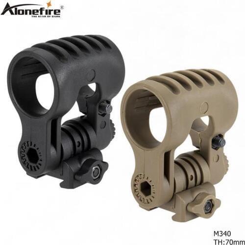 AloneFire M340 Tactic Helmet Clamp Adaptor for Fast Helmet Black Helmet Flashlight Clip Holder Outdoor Sports Headlight Mount