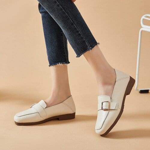Wedges Shoes for Women Loafers Women Flats Shoes Casual Ladies Kendra Fashion Leather Office Shoes Zapatos De Mujer 2021 Pumps