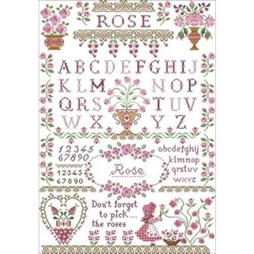 Pink rose garden patterns Counted Cross Stitch 11CT 14CT 18CT DIY Chinese Cross Stitch Kits Embroidery Needlework Sets