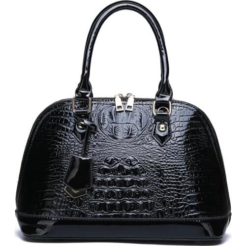 High Quality Women Handbag Crocodile Pattern Design Zipper Closure Shoulder Bag