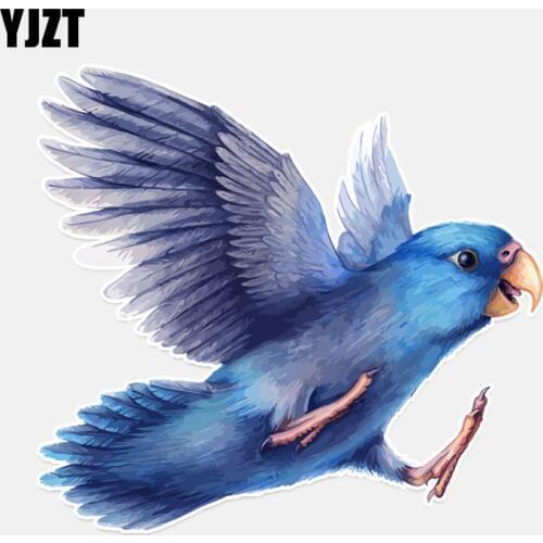 YJZT 13.7*12.6CM Beautiful Parrot Flight Wings Decor Car Sticker High Quality PVC Personalized 11A0110