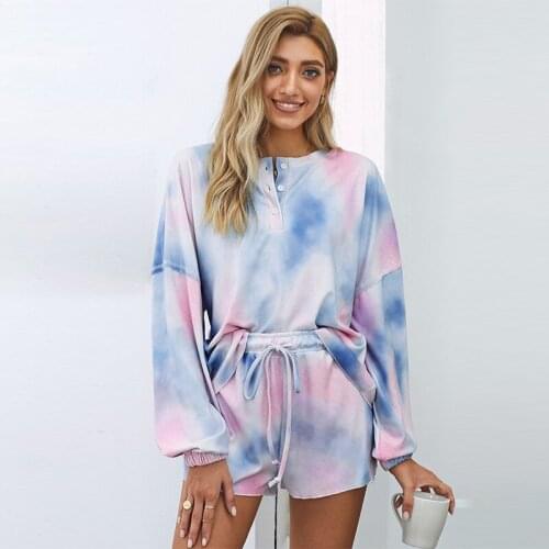 Womens Pajamas Two-piece Shorts Long sleeve Ice silk High Quality Sexy Sleepwear Fashion Home Wear Hot Sale Pajamas women sexy