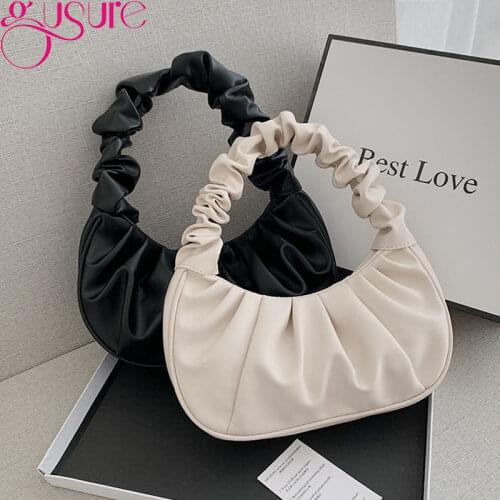 Gusure Trendy Women Clouds Handbags and Purses Simple Shoulder Bag Armpit Bag for Female Underarm ins Style Summer Small Totes