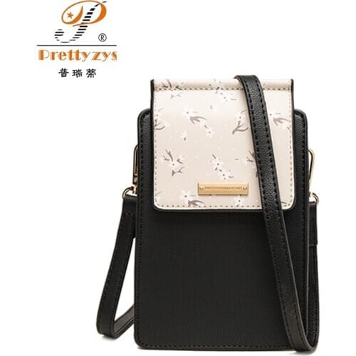 Prettyzys Multi-functional Shoulder Bag Fashion Messenger Chain Mobile Phone Wallet Bag Printing Crossbody Mini Purse Bag