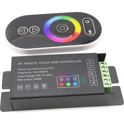 Wholesale 1 pcs DC12-24V 6A*3channel 18A GT888 RF remote touch led dimmer RGB led controller for 5050 RGB led strip lights